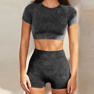 Seamless Acid Wash Workout Set🩶